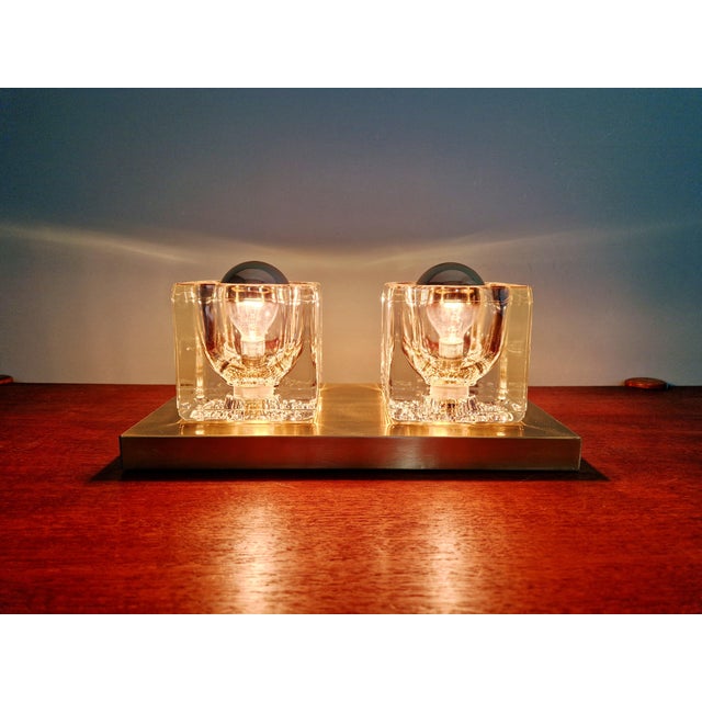 Gold Ice Cube Double Wall Light from Peill & Putzler, 1970 For Sale - Image 8 of 17