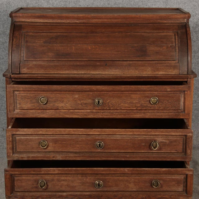 Antique Biedermeier Secretary in Oak, 1800 For Sale - Image 17 of 18