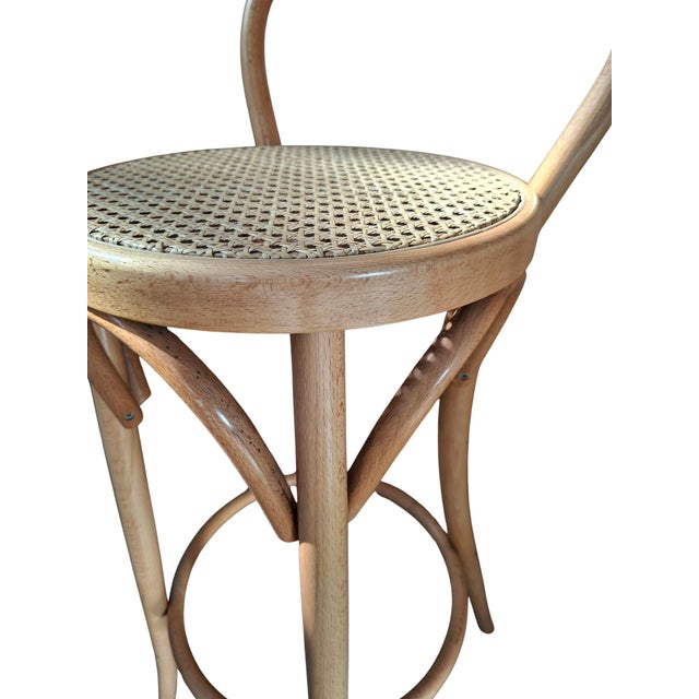 Brown Stools in Bentwood and Vienna Straw in the style of Thonet, 1970s, Set of 5 For Sale - Image 8 of 14