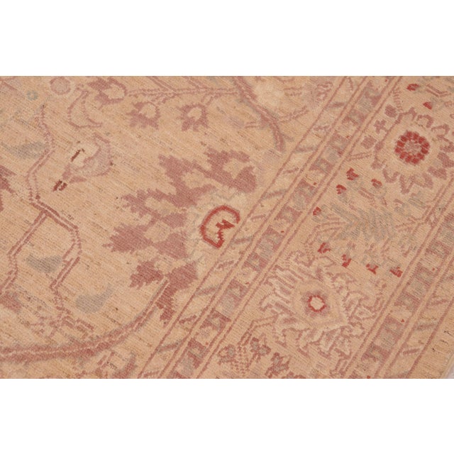 Textile Shabby Chic Ziegler Tan Brown Hand-Knotted Wool Rug - 6'2'' X 8'11'' For Sale - Image 7 of 8