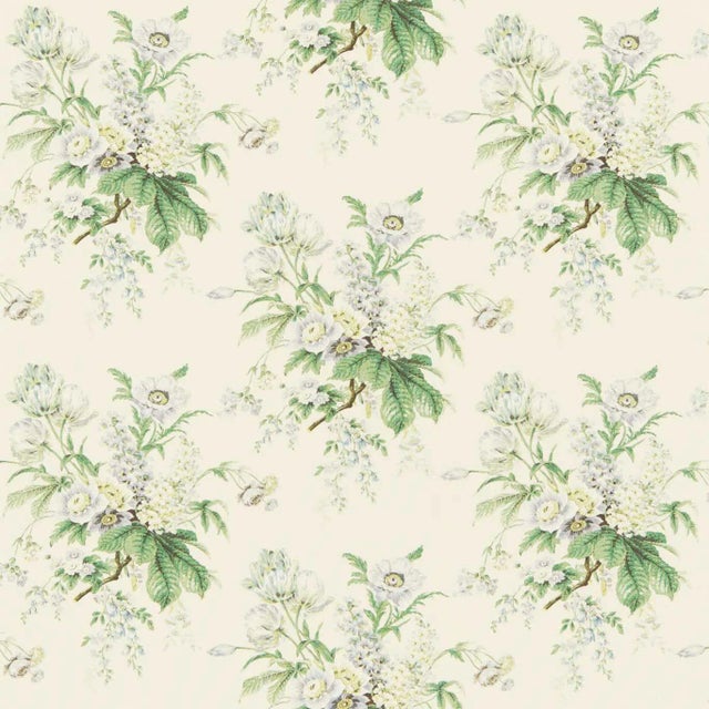 Sanderson Tournier Fabric in Silver/ Cream - a Sample For Sale