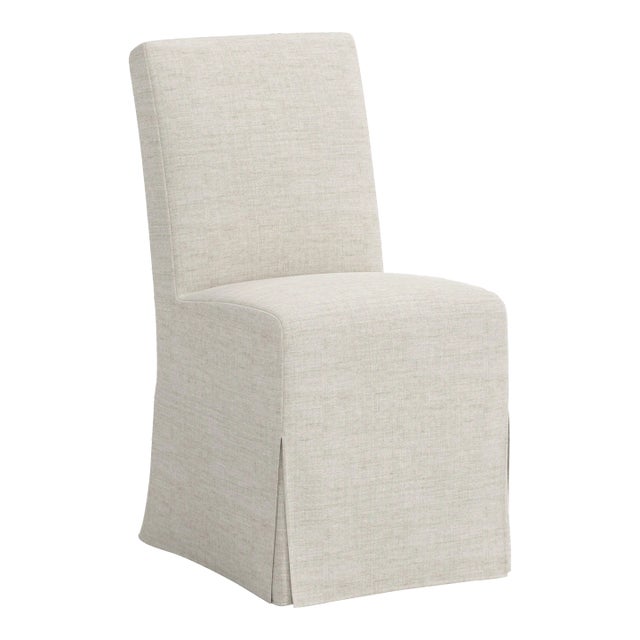 Stoffer Home x Cloth & Company Lindy Slipcover Dining Chair in Relaxed Linen Zinc For Sale