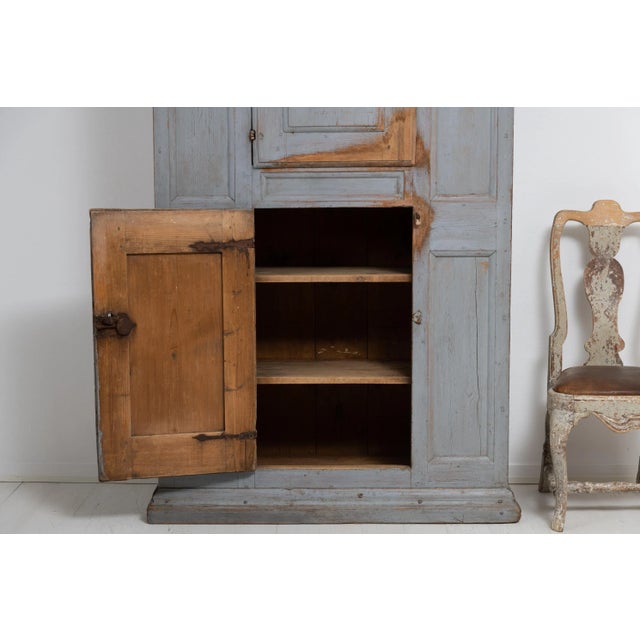 Baroque Swedish Pine Painted Redwood Cabinet, 1700s For Sale - Image 10 of 16