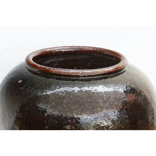 Large Caramel Glaze Martaban Jar For Sale - Image 4 of 8