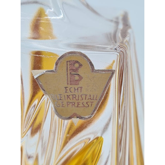 Orange German Lead Crystal Decanter with Glasses, 1960s, Set of 6 For Sale - Image 8 of 11