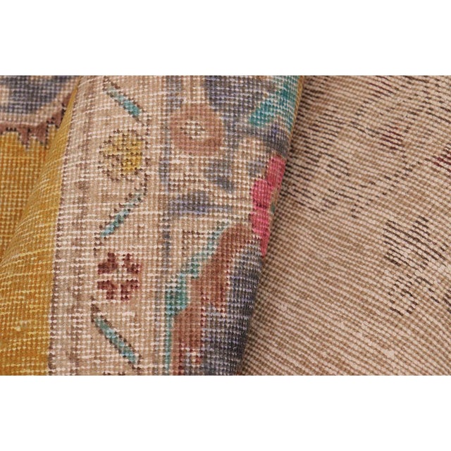 Yellow Shabby Chic 1990's Vintage Yellow/Grey Wool Rug - 9'10'' X 12'7'' For Sale - Image 8 of 10