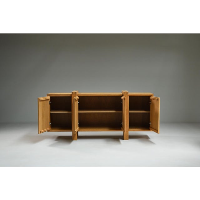 Brutalist Brustalist Oak Sideboard, Belgium, 1990s For Sale - Image 3 of 9