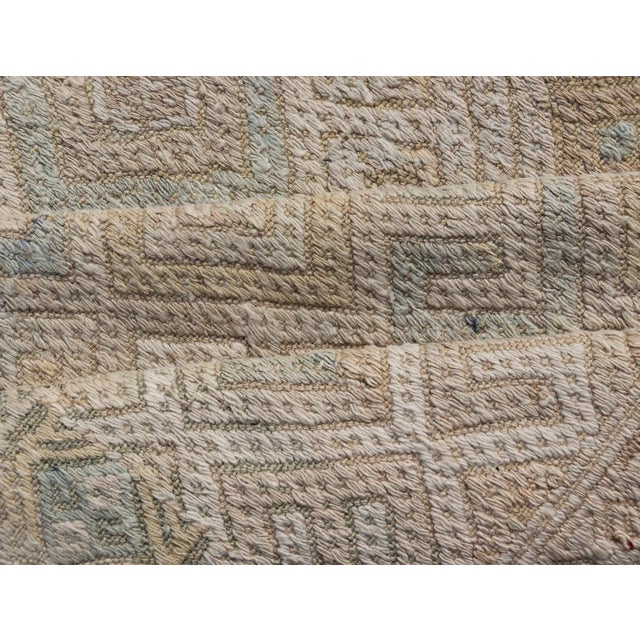 Mid 20th Century Vintage Turkish Embroidered Kilim With All-Over Geometric Diamond Design For Sale - Image 10 of 11