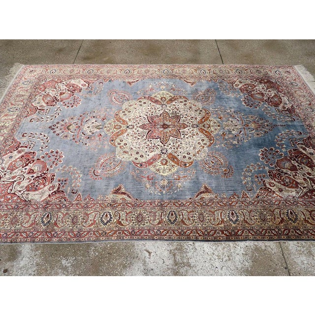 Textile Galerie Shabab Collection Mid-20th Century Turkish Silk Herekeh Rug For Sale - Image 7 of 10