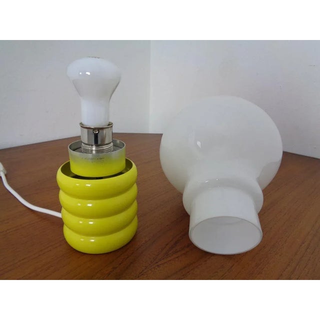 White German Yellow Opaline Glass Bulb Lamp by Ingo Maurer for M Design, 1960s For Sale - Image 8 of 18