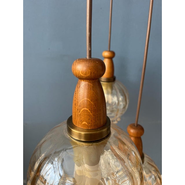 Vintge Glass Cascade Pendant Lamp from Hustadt Leuchten For Sale - Image 9 of 11