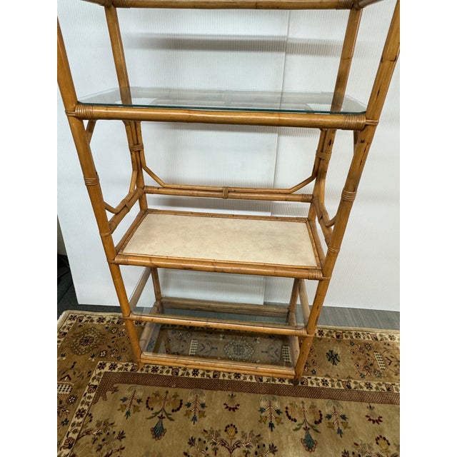 Tan Organic Modern Bamboo Etagere For Sale - Image 8 of 13