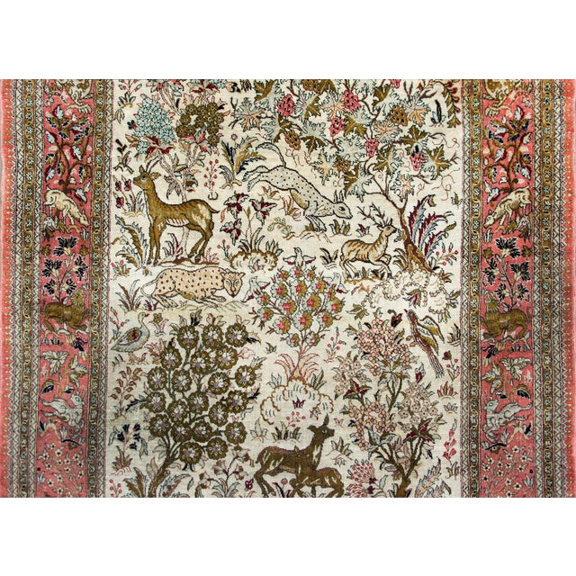 Mid-20th Century Persian Silk Qum Rug For Sale - Image 14 of 15