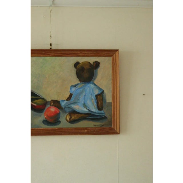 M. Larsson, Still Life with Bear, 1960s, Oil on Panel, Framed For Sale - Image 4 of 10