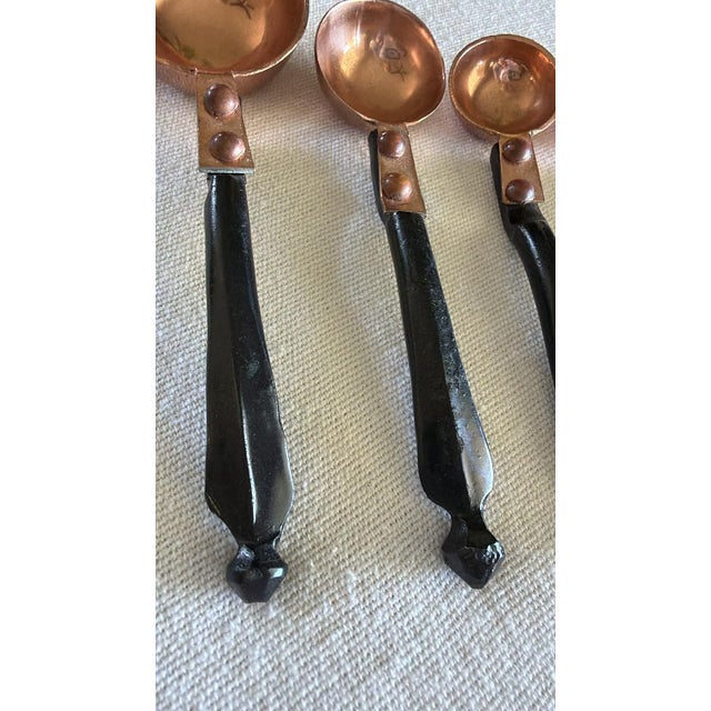 Rustic Cabin Core Copper Measuring Spoons W/ Hand Forged Handles Lodge Farmhouse Styles For Sale - Image 10 of 11