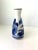 1970's Vintage Blue and White Asian Bud Vase 5.10"H X 1.25"D Top X Base 2.25"D in very good condition.