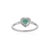 Art Deco Heart Cut Emerald & Diamond Promise Ring Size 6 in 18k White Gold For Sale - Image 9 of 16
