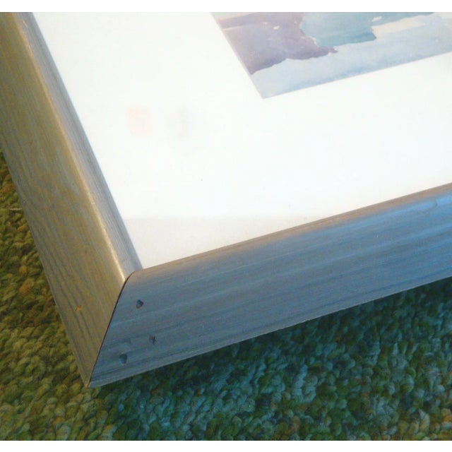 French Landscape Watercolor Painting Country Chateau For Sale - Image 4 of 6