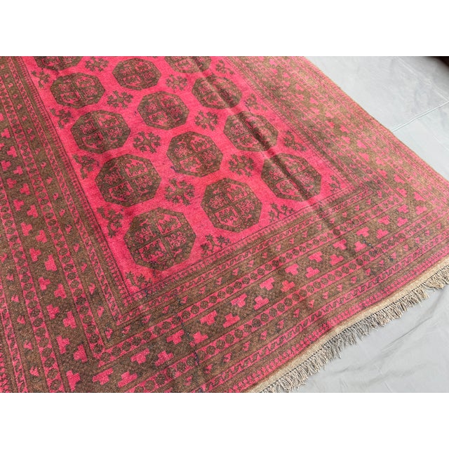 Vintage Turkmen Bukhara Rug Hand-Knotted Elephant Foot Living Room Rug For Sale - Image 11 of 12