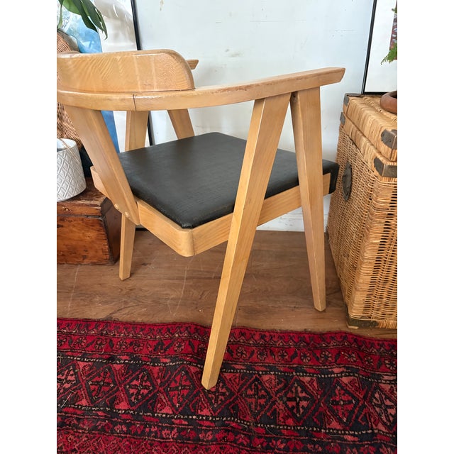 Vintage Limed Oak Compass Chair For Sale - Image 6 of 10