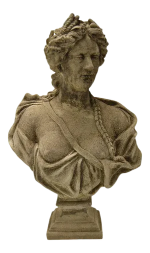 19th Century Stone Bust on Pedestal