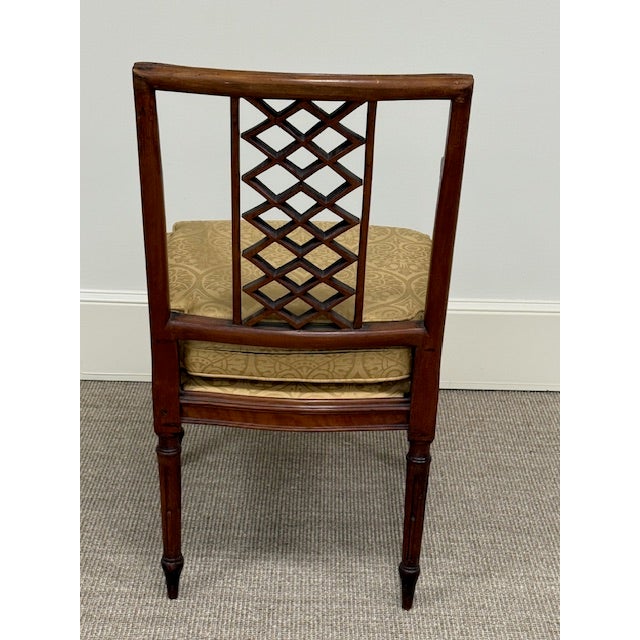 Pair of Antique Regency Style Armchairs With Trellis Back For Sale - Image 4 of 8