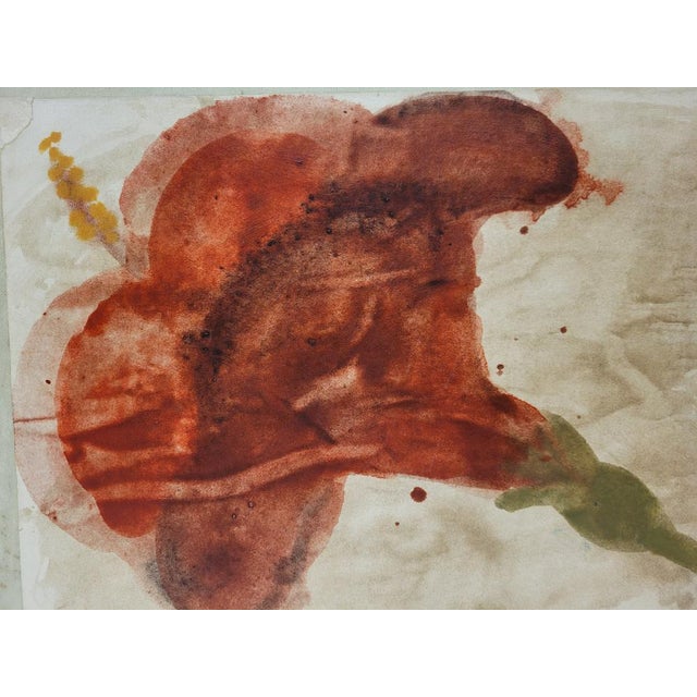 Lis Petersen, Poppies, Collage & Watercolor on Canvas, 2008 For Sale - Image 11 of 18