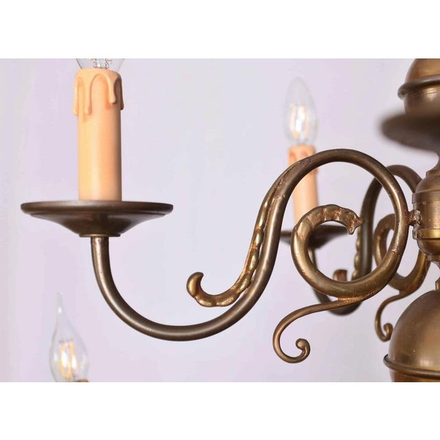 2000 - 2009 Dutch Brass 2-Tier Chandelier For Sale - Image 5 of 5