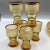 Vintage Amber and Gold Blown Glass Ships Decanter Set With Decanter and 6 Cordial Glasses - Set of 7 For Sale - Image 9 of 13