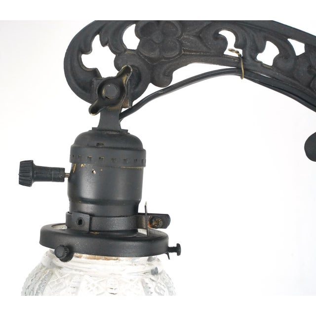 Early 20th Century Restored Victorian Wrought Iron Bridge Floor Lamp For Sale - Image 12 of 15
