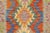 Shabby Chic Turkish Kilim Rust Blue Hand-Woven Wool Rug For Sale In New York - Image 6 of 9