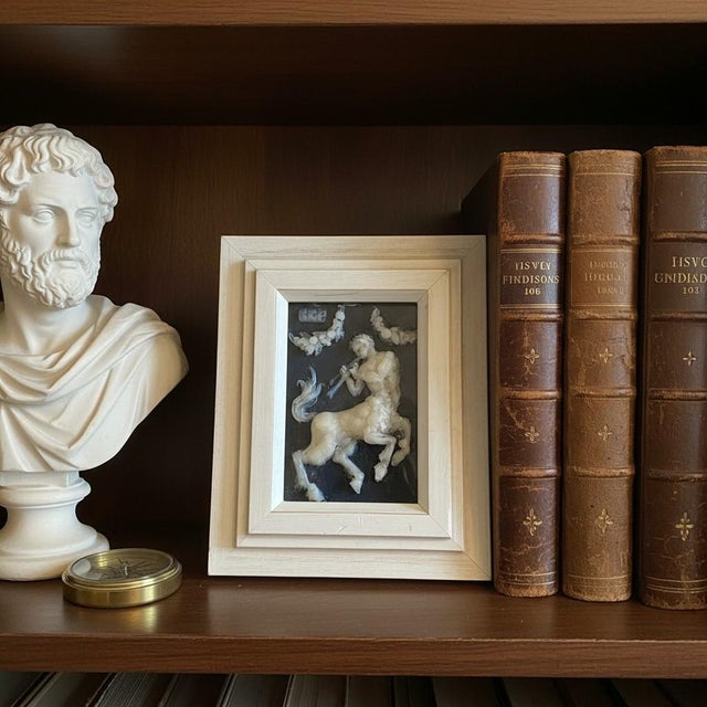 Sculpture Materials Campbell G Paxton Centaur Polymer Clay Sculpture Plaque-Greek Mythology Art-90s For Sale - Image 7 of 10