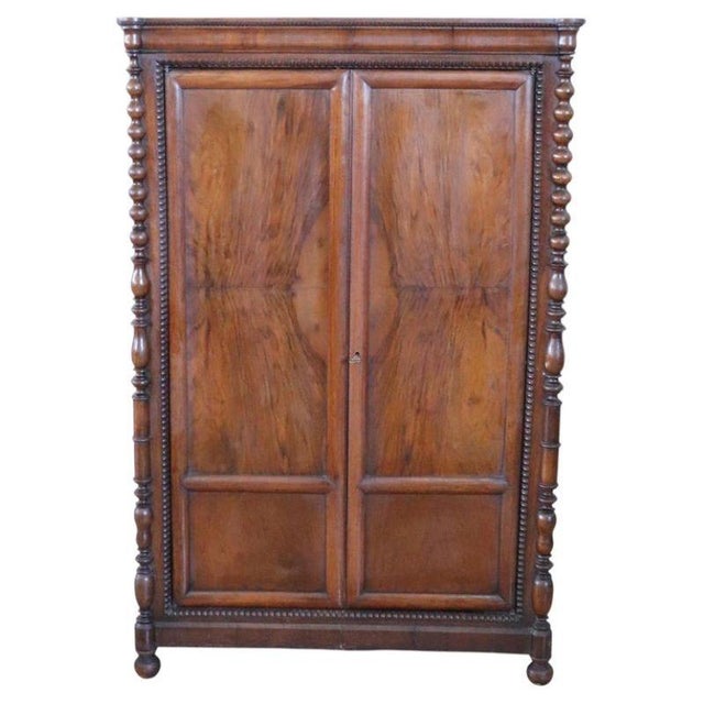 Small Antique Wardrobe in Walnut, 1800s For Sale - Image 14 of 14