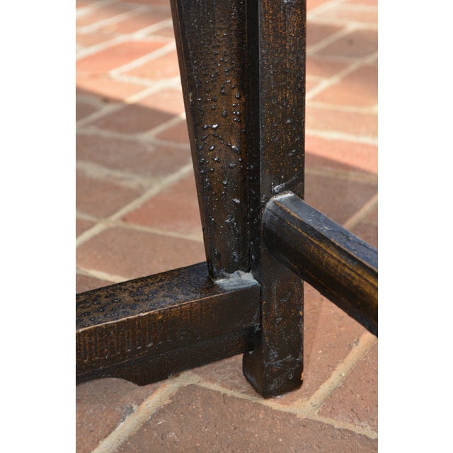 Arhaus Wooden Oriental High Back Ming Style Side Decorative Chair W/ Yoke Back For Sale - Image 17 of 18