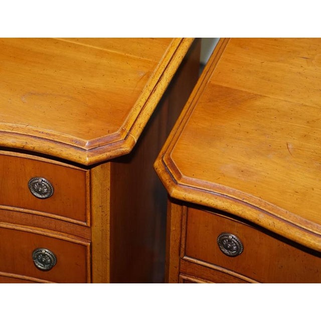 Wood Georgian Style Yew Wood Nightstands, Set of 2 For Sale - Image 7 of 13