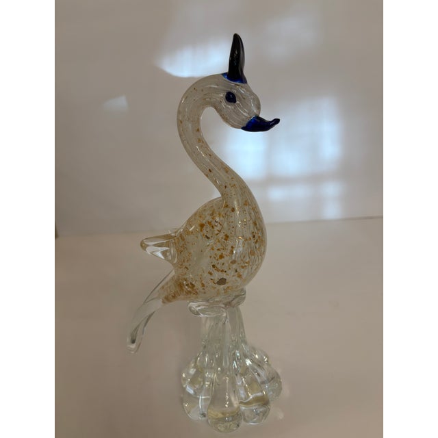 Mid-Century Modern Murano Vintage Biomorphic Swan Hand Blown Glass Sculpture For Sale - Image 3 of 4