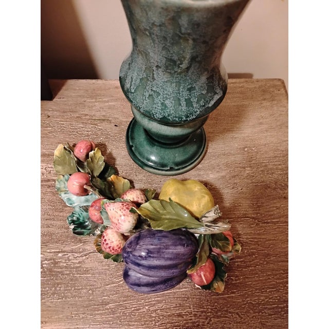 Shabby Chic Vintage Italian Majolica Fruit Spray Hand Made For Sale - Image 3 of 5