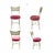 White 1950s Table & 4 Faux Cane and Bamboo Iron Chairs in Pink Vegan Leather For Sale - Image 8 of 18