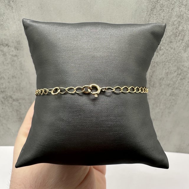 Diamond Heart Link Bracelet 10kt Yellow Gold 0.06ctw 7in New For Sale - Image 4 of 6