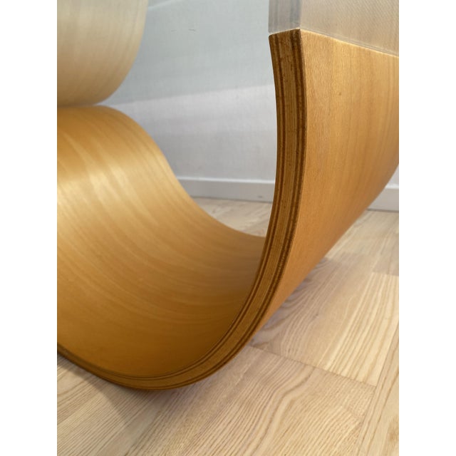 Wave Coffee Table in Beech and Glass by Hjellegjerde, Norway, 1990s For Sale - Image 10 of 16