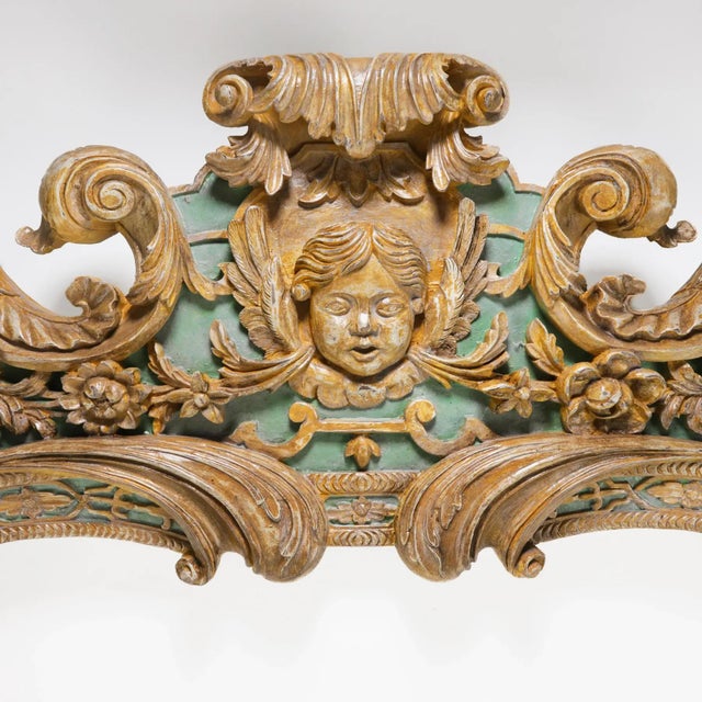 Rococo A Vintage, Hand-Carved French Rococo Revival Style Wall Mirror For Sale - Image 3 of 12
