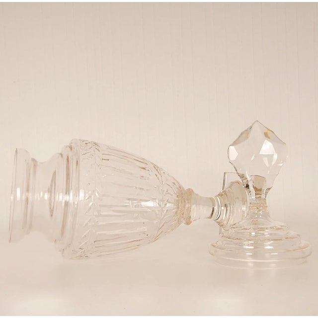 Victorian Sweetmeat Jar Cut Crystal Antique Footed Glass Urn Vase Ginger Jar Covered Coupe For Sale - Image 11 of 12