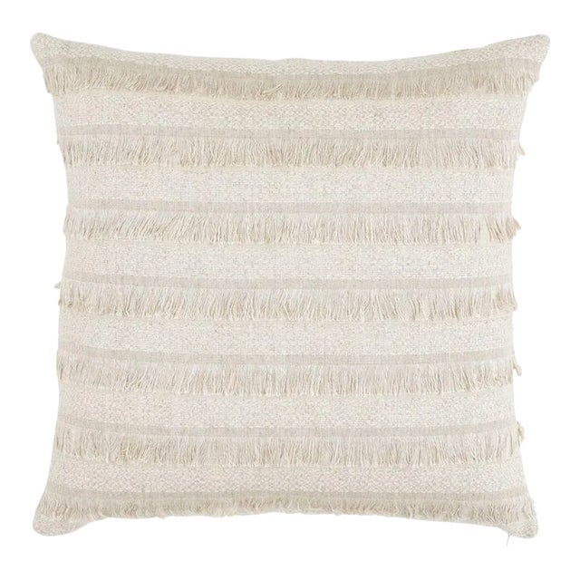 Acadia 22" Boho Chic Tan Pillow For Sale