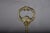 French 19th-century brass bouillotte lamp with three curved candle-form electric lights, a leaf-decorated central stem and...