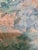 Vintage oil on board landscape painting in a gilt wood frame with linen mat. The scene shows a country path through...