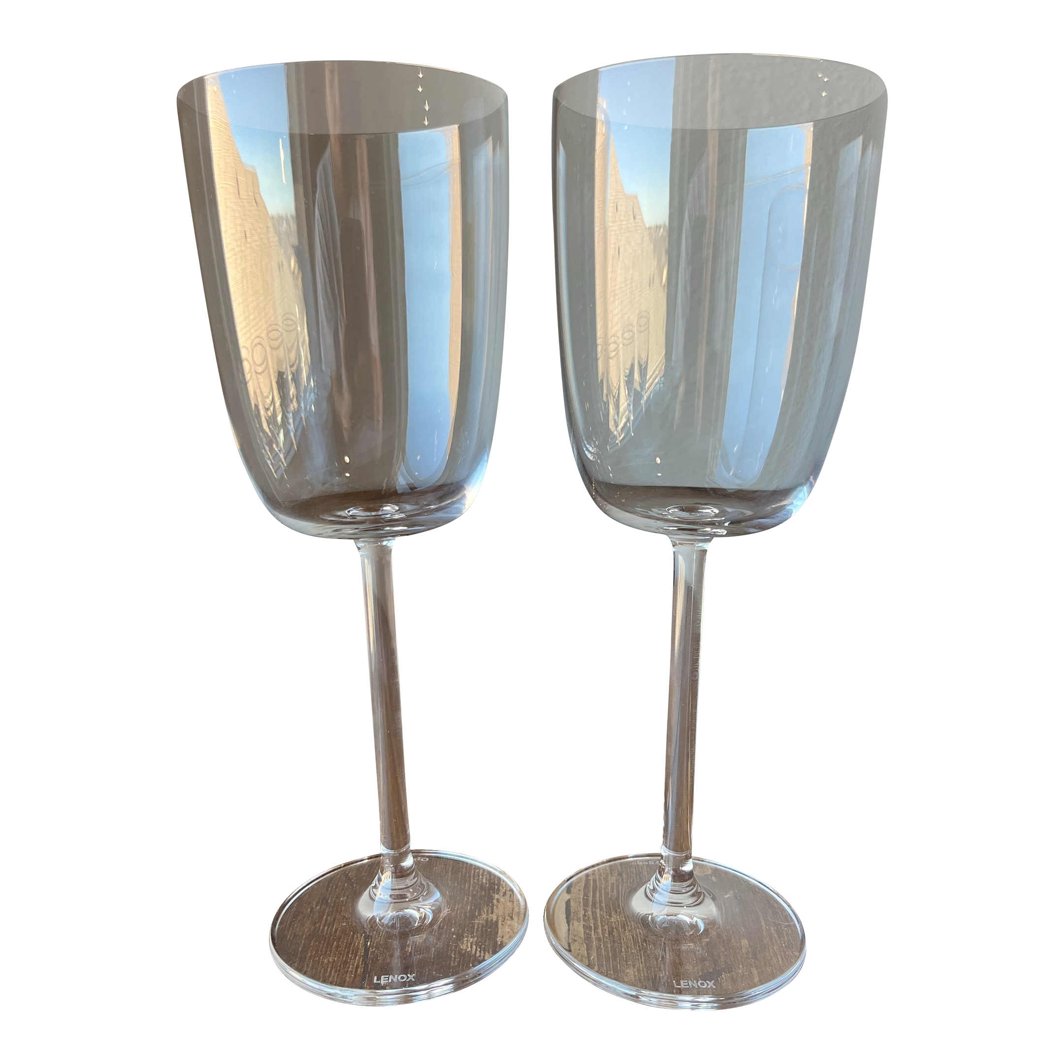 Lenox Oxygen Pattern Crystal Red Wine Glasses- Set of 2 | Chairish