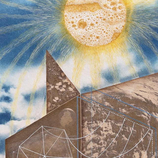 A Surreal Watercolor and Bleached Toned Traditional Cyanotype executed on Hahnemuhle Platinum Rag Paper by artist Annalise...