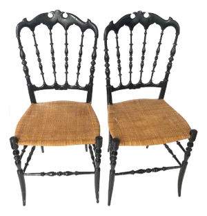 1950s Pair of Wooden Italian Chiavari Chairs