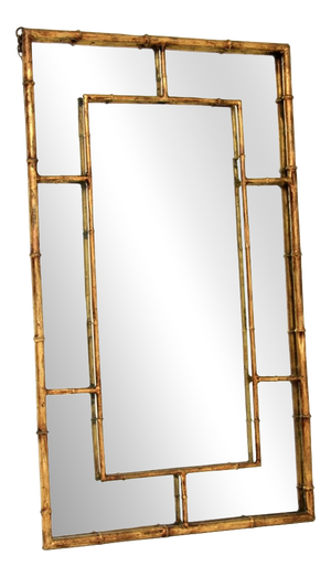 Vintage Italian Gilt Metal Mirror, 1971
