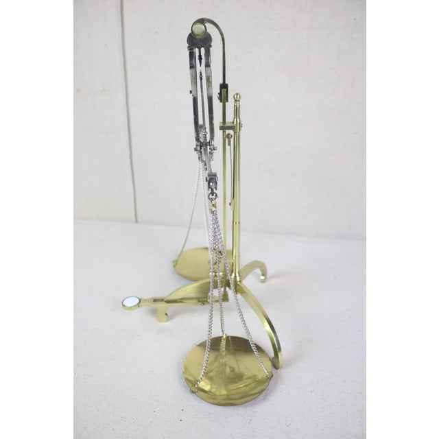 Mid 19th Century Mid 19th Century English Poished Brass Bankers Scale For Sale - Image 5 of 11